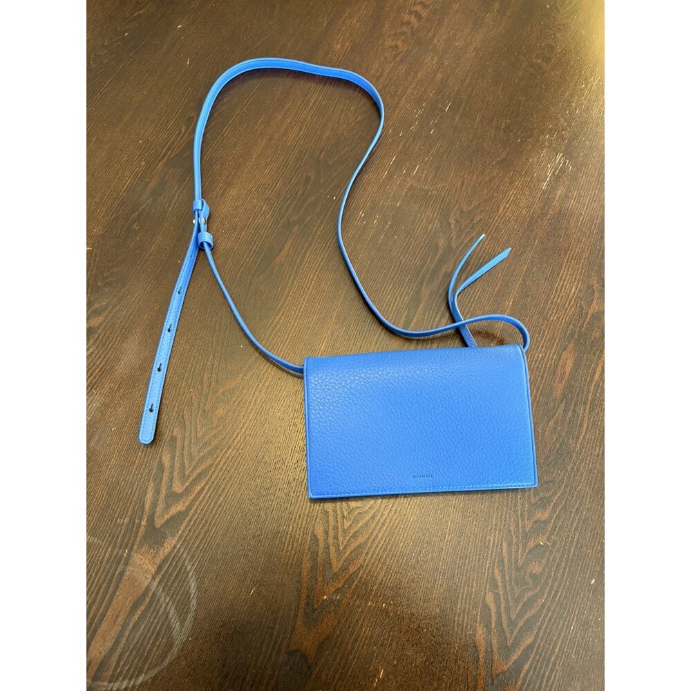 ALLSAINTS Shoulder Crossbody Blue Peppled Leather New Without Tags